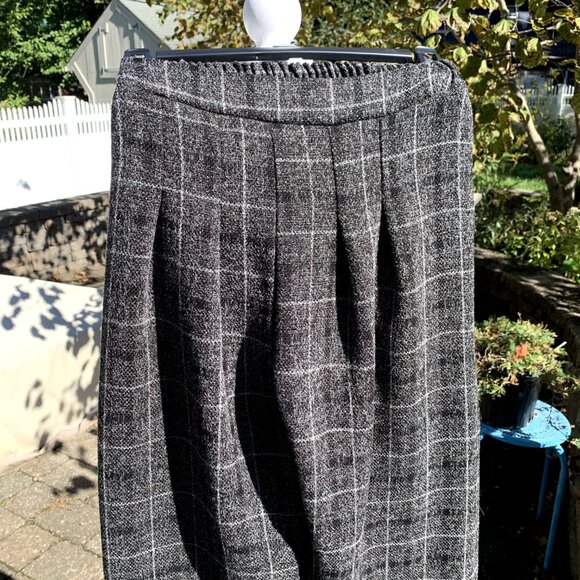 Plaid Wide Leg Cropped High Waist Pants - Picture 1 of 12